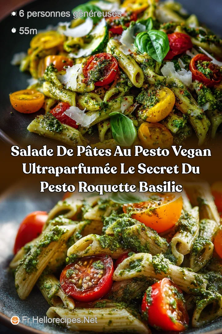 Salade de p&acirc;tes au pesto vegan ultraparfum&eacute;e Le secret du pesto roquette basilic