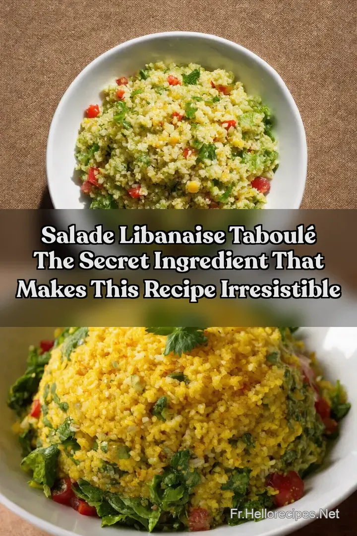 Salade Libanaise Taboulé The Secret Ingredient That Makes This Recipe Irresistible