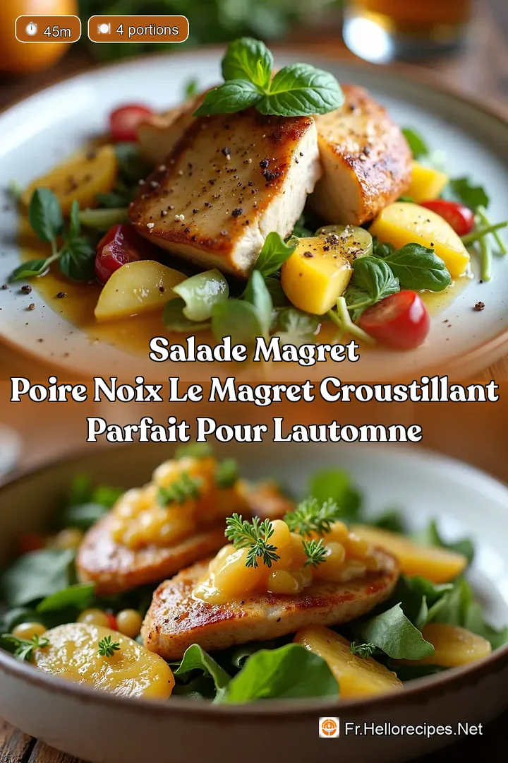 Salade magret poire noix Le Magret Croustillant Parfait pour lAutomne