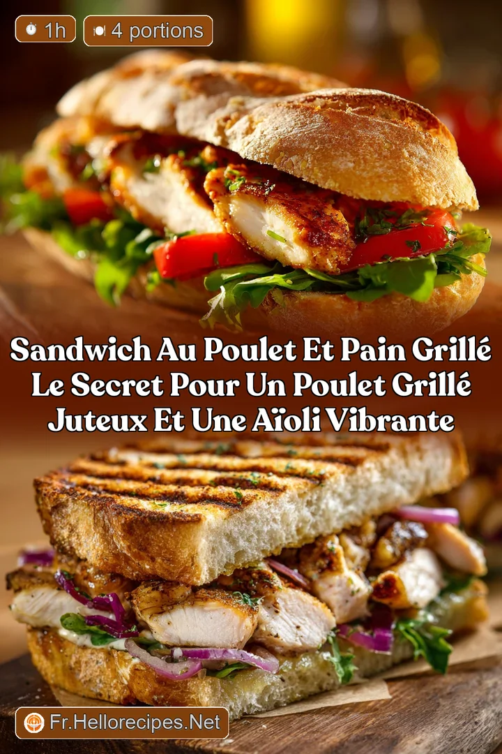 Sandwich au poulet et pain grill&eacute; Le secret pour un poulet grill&eacute; juteux et une a&iuml;oli vibrante