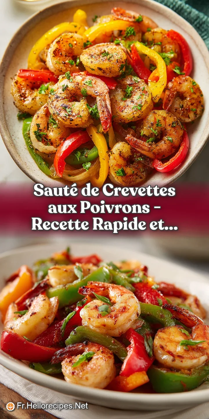 Juicy red shrimp, glistening with sauce, nestled amongst vibrant red and green bell pepper slices.