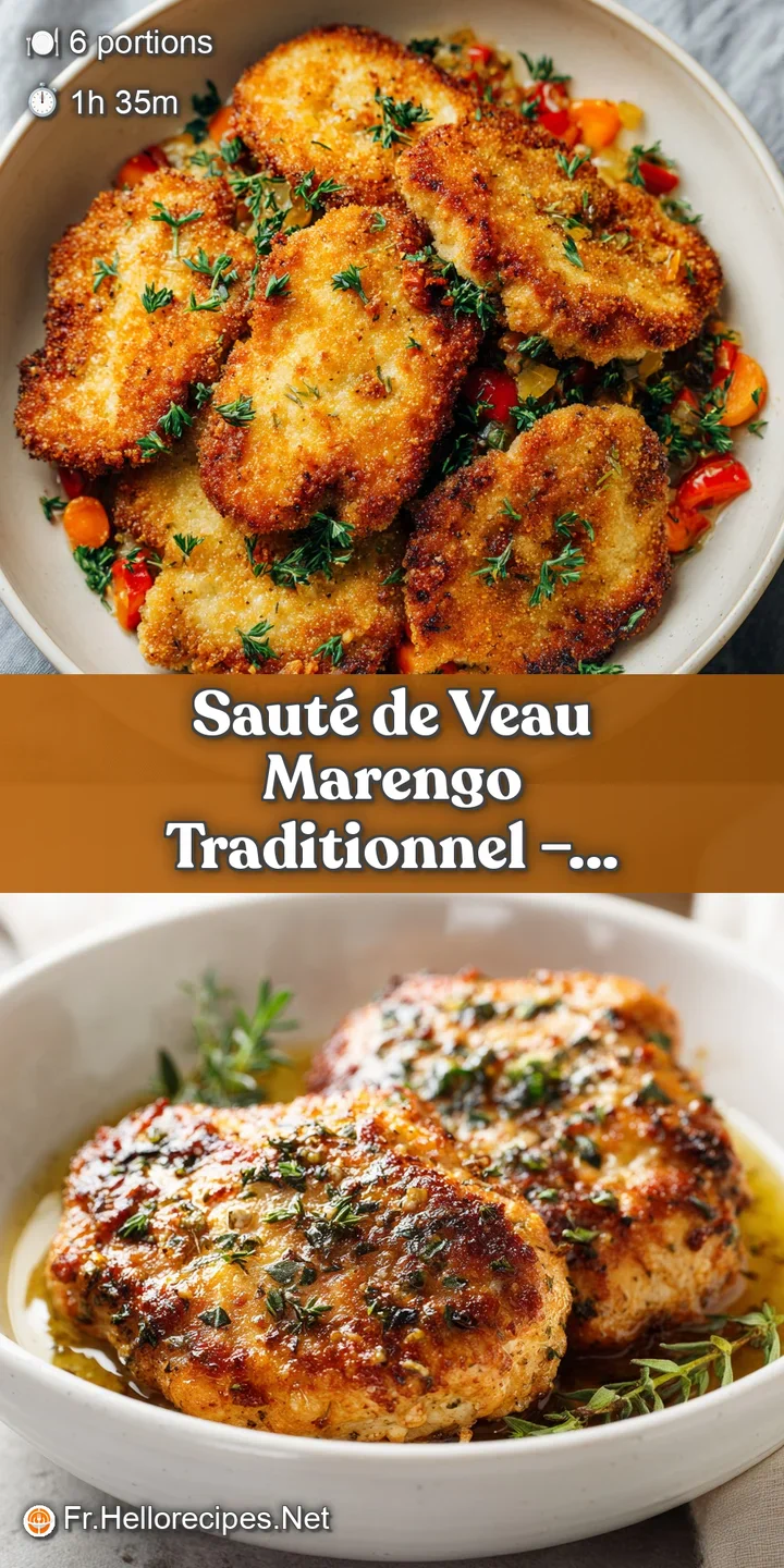 Close-up of succulent veal Marengo; tender meat, juicy tomatoes, and mushrooms simmered to perfection in a flavorful sauce.