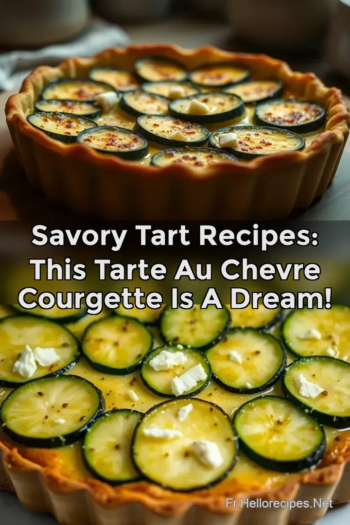 Savory Tart Recipes: This Tarte Au Chevre Courgette is a dream! : ÉPINGLER POUR PLUS TARD Savory Tart Recipes: This Tarte Au Chevre Courgette is a dream!