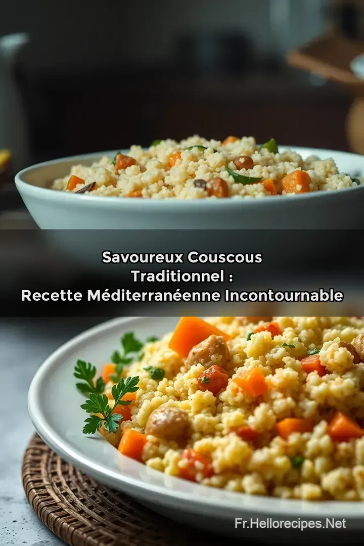 Savoureux Couscous Traditionnel : Recette Méditerranéenne Incontournable : ÉPINGLER POUR PLUS TARD Savoureux Couscous Traditionnel : Recette Méditerranéenne Incontournable
