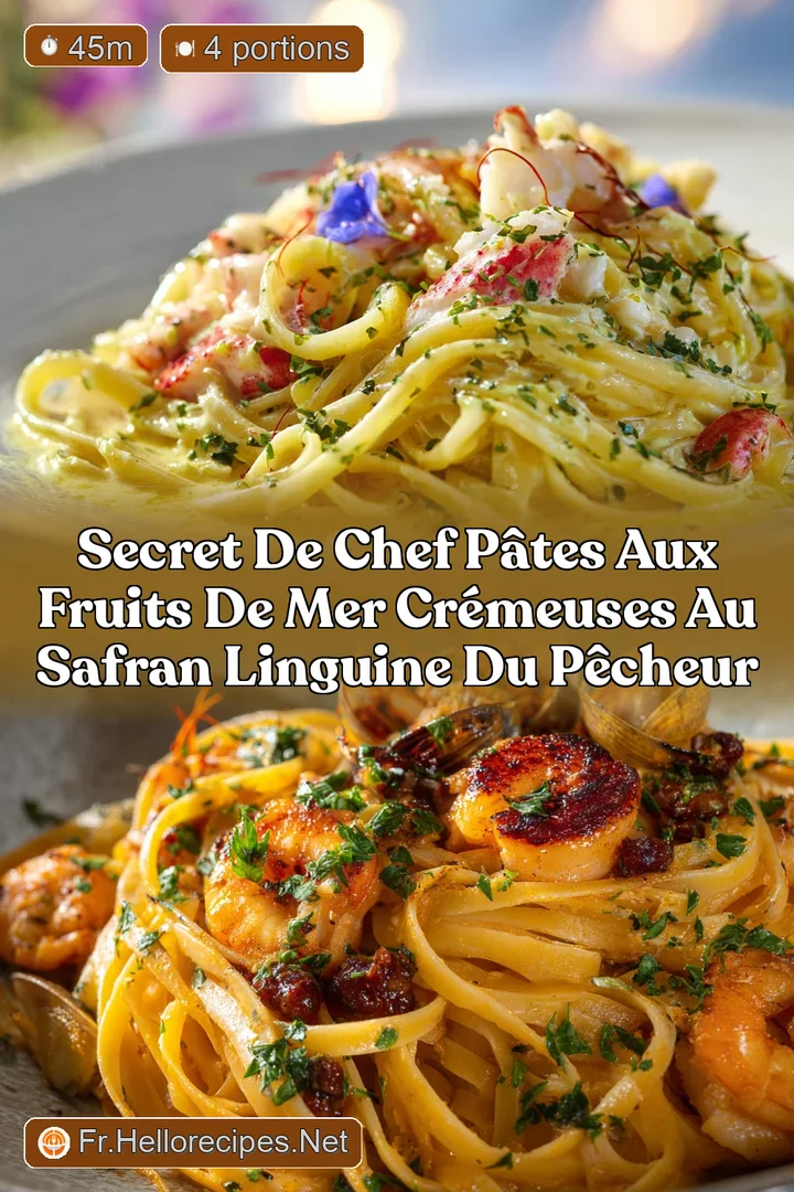 Secret de Chef P&acirc;tes aux Fruits de Mer Cr&eacute;meuses au Safran Linguine du P&ecirc;cheur