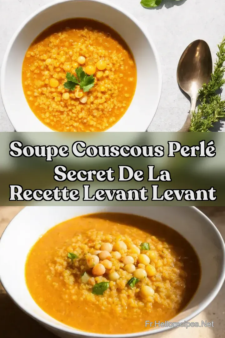 Soupe Couscous Perl&eacute; Secret de la Recette Levant Levant