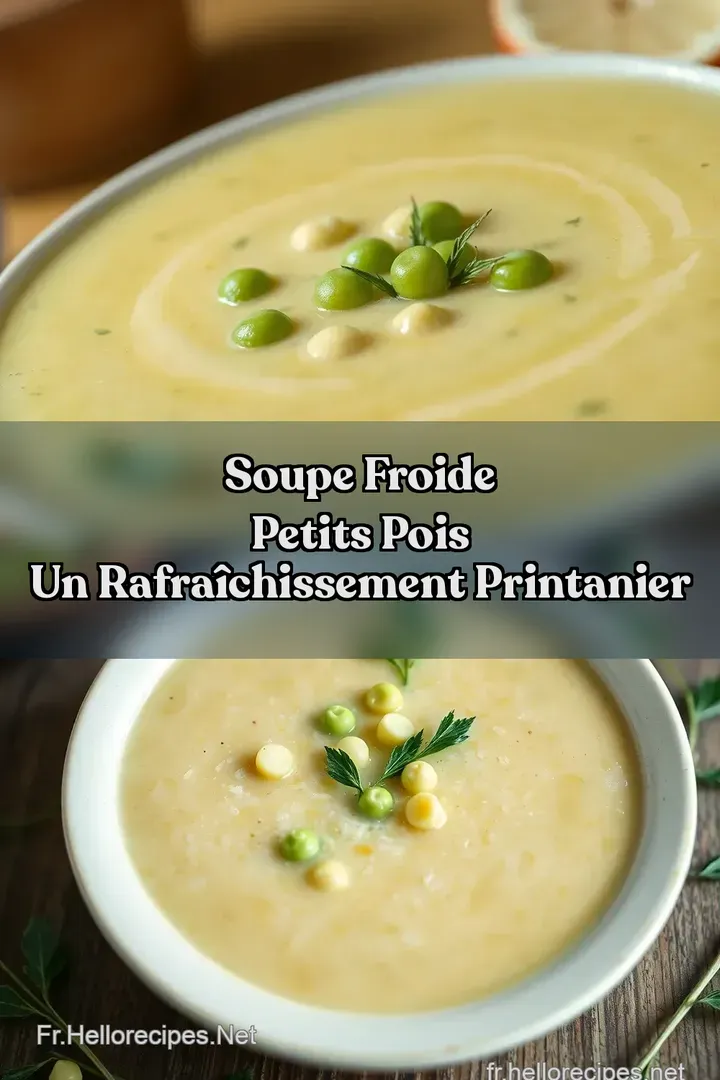 Soupe Froide Petits Pois Un Rafra&icirc;chissement Printanier