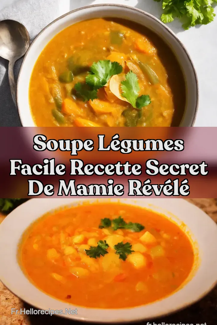 Soupe L&eacute;gumes Facile Recette Secret de Mamie R&eacute;v&eacute;l&eacute;