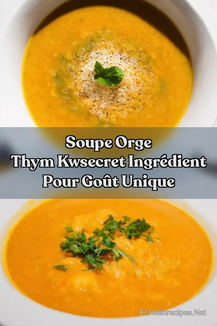 Soupe Orge Thym kwSecret Ingr&eacute;dient Pour Go&ucirc;t Unique