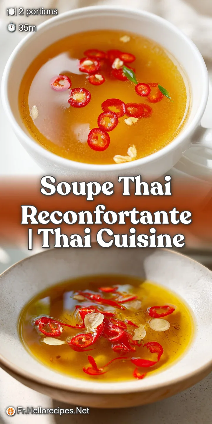 Gros plan sur la texture velout&eacute;e d'un bouillon chaud, o&ugrave; flottent des champignons tendres et des &eacute;clats de piment.