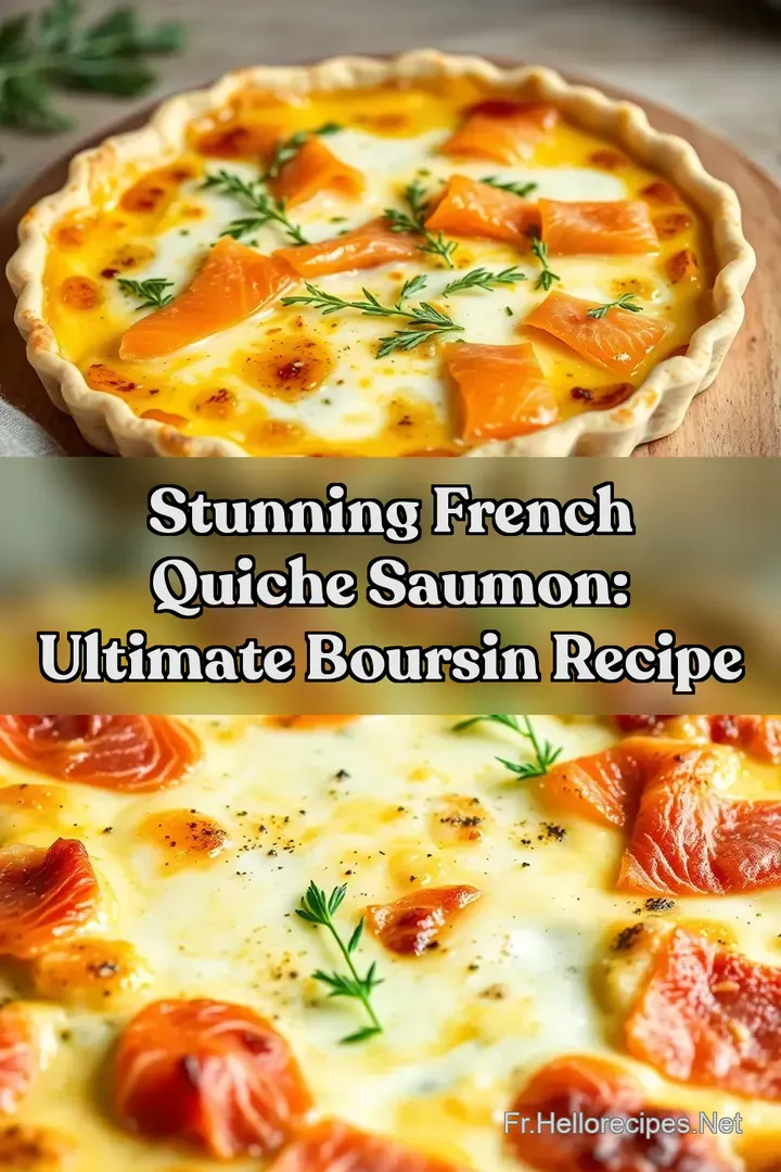 Stunning French Quiche Saumon: Ultimate Boursin Recipe : ÉPINGLER POUR PLUS TARD Stunning French Quiche Saumon: Ultimate Boursin Recipe