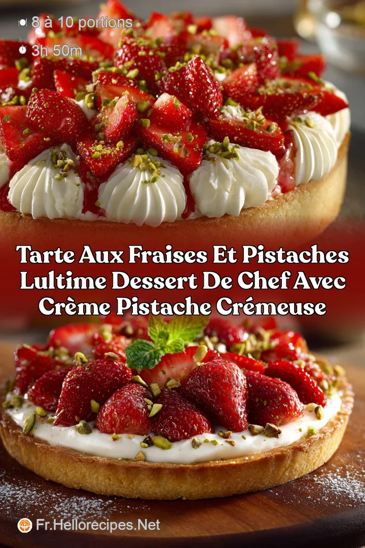 Tarte aux fraises et pistaches Lultime dessert de chef avec cr&egrave;me pistache cr&eacute;meuse