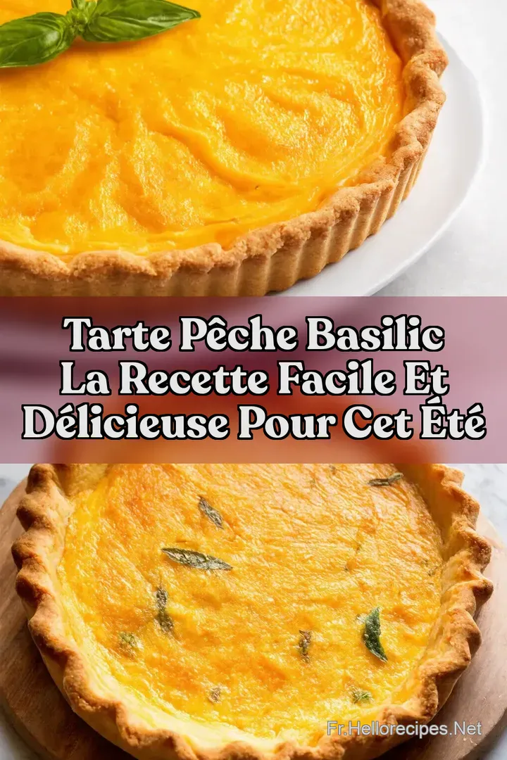 Tarte P&ecirc;che Basilic La Recette Facile et D&eacute;licieuse Pour Cet &Eacute;t&eacute;