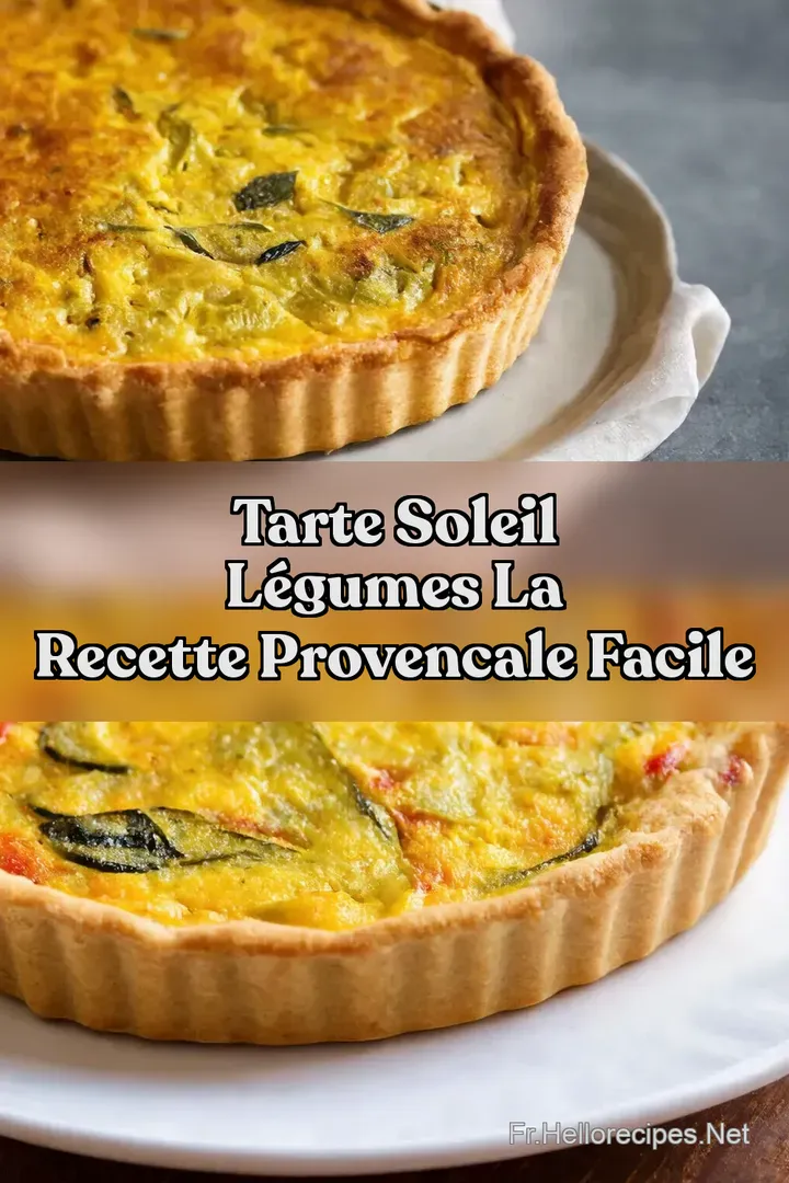 Tarte Soleil L&eacute;gumes La Recette Provencale Facile