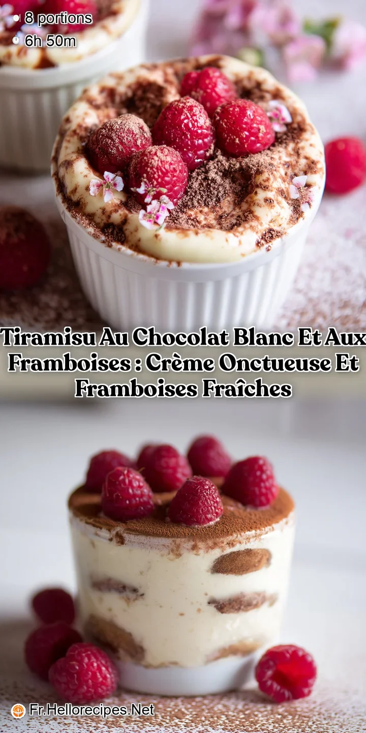 Tiramisu au chocolat blanc et aux framboises : Cr&egrave;me onctueuse et framboises fra&icirc;ches