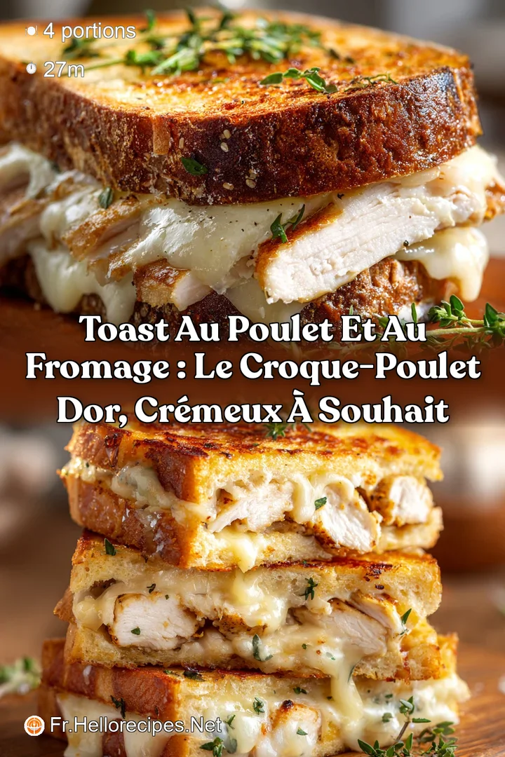 Toast au poulet et au fromage : Le Croque-Poulet dOr cr&eacute;meux &agrave; souhait