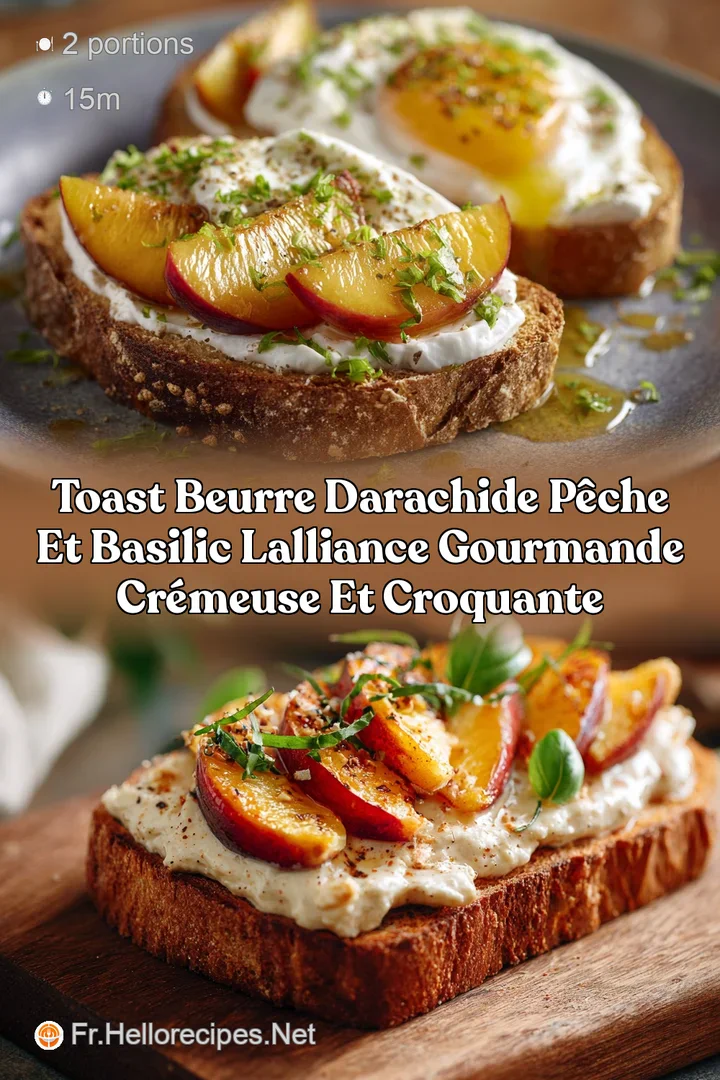 Toast beurre darachide p&ecirc;che et basilic Lalliance gourmande cr&eacute;meuse et croquante