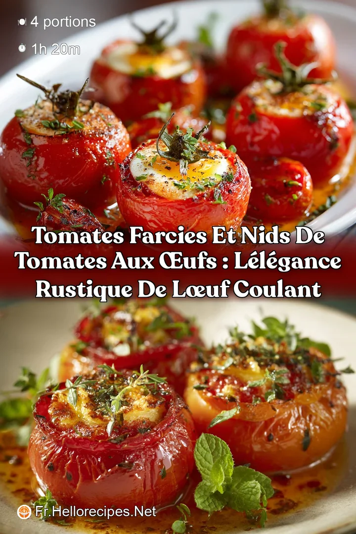 Tomates farcies et nids de tomates aux &oelig;ufs : l&eacute;l&eacute;gance rustique de l&oelig;uf coulant