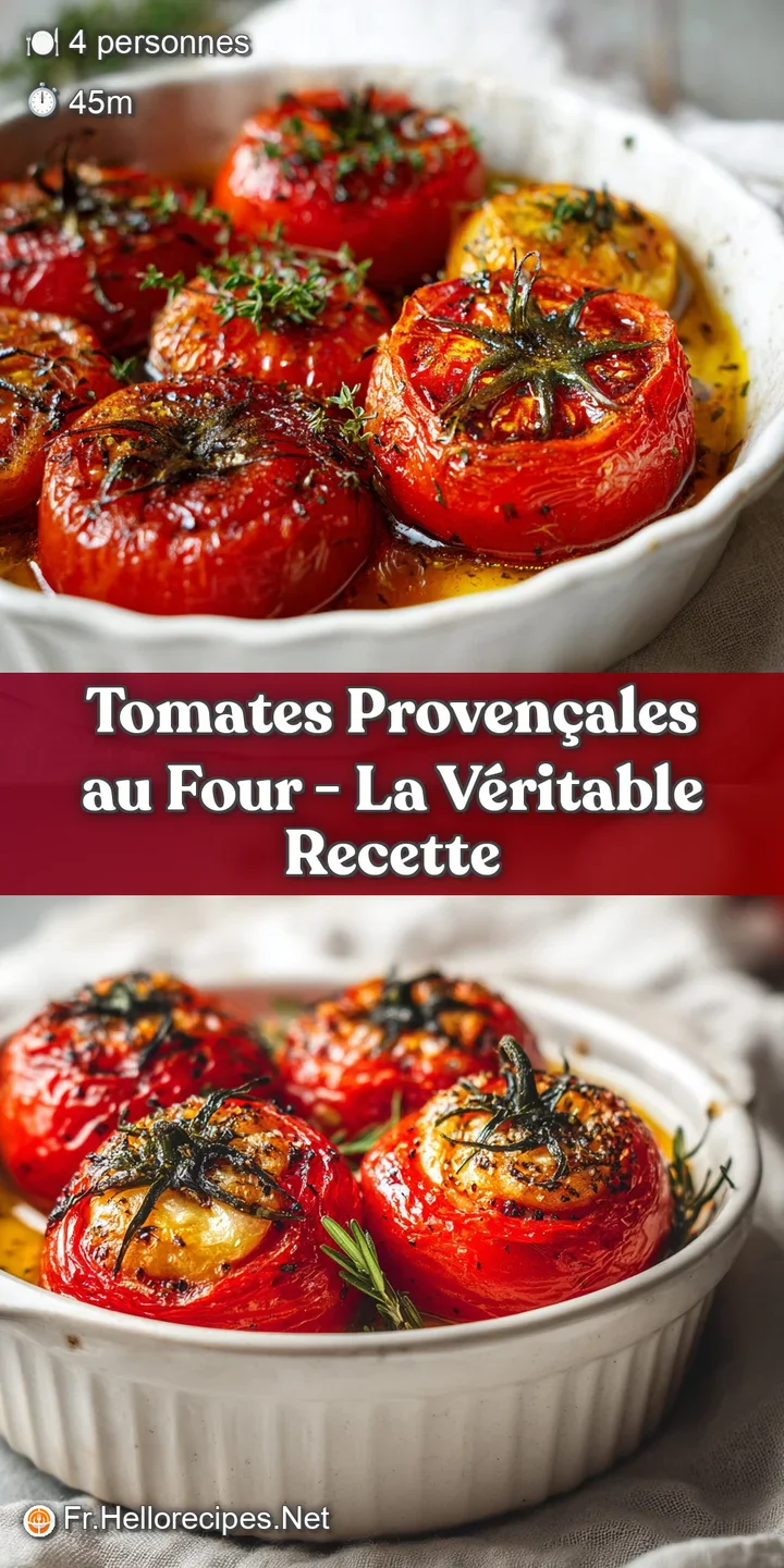 Juicy, blistered red tomatoes baked with aromatic herbs and a golden breadcrumb crust, glistening.