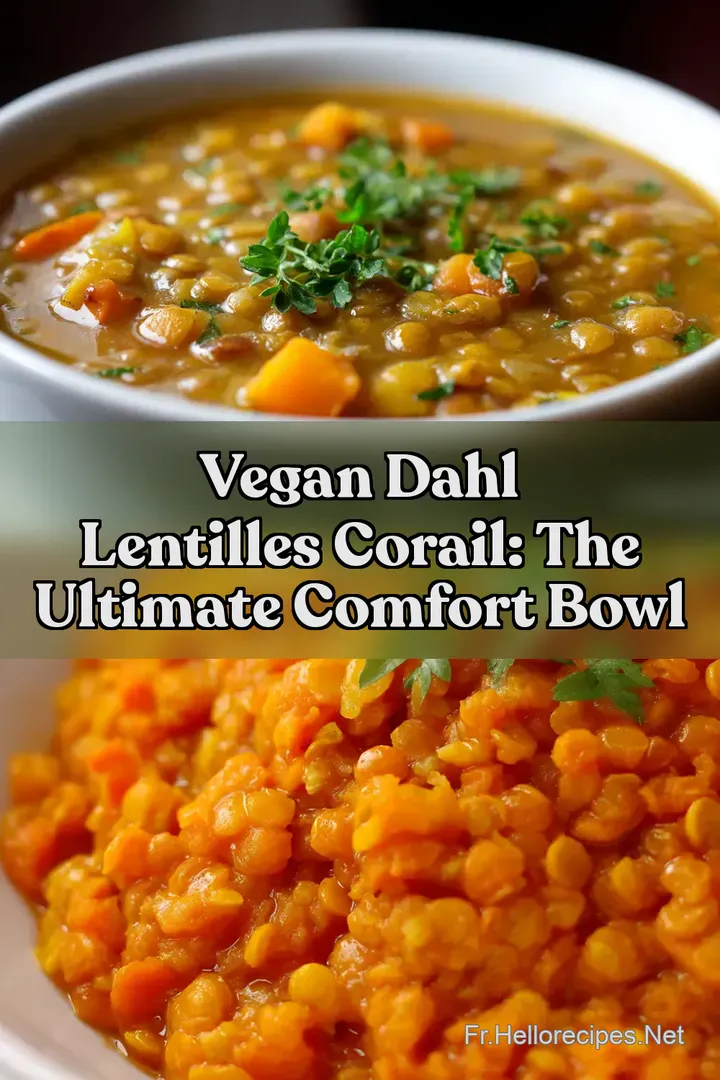Vegan Dahl Lentilles Corail: The Ultimate Comfort Bowl : ÉPINGLER POUR PLUS TARD Vegan Dahl Lentilles Corail: The Ultimate Comfort Bowl