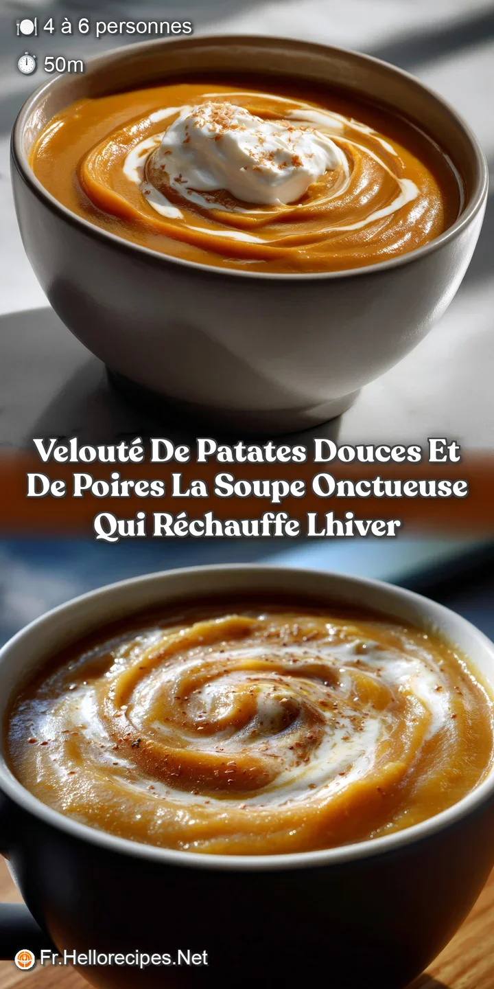 Velout&eacute; de patates douces et de poires la soupe onctueuse qui r&eacute;chauffe lhiver