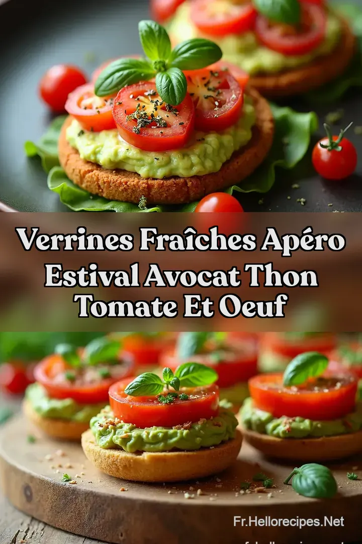 Verrines Fra&icirc;ches Ap&eacute;ro Estival Avocat Thon Tomate et Oeuf