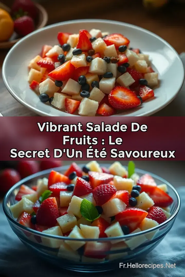 Vibrant Salade de Fruits : Le secret d' un été savoureux : ÉPINGLER POUR PLUS TARD Vibrant Salade de Fruits : Le secret d' un été savoureux