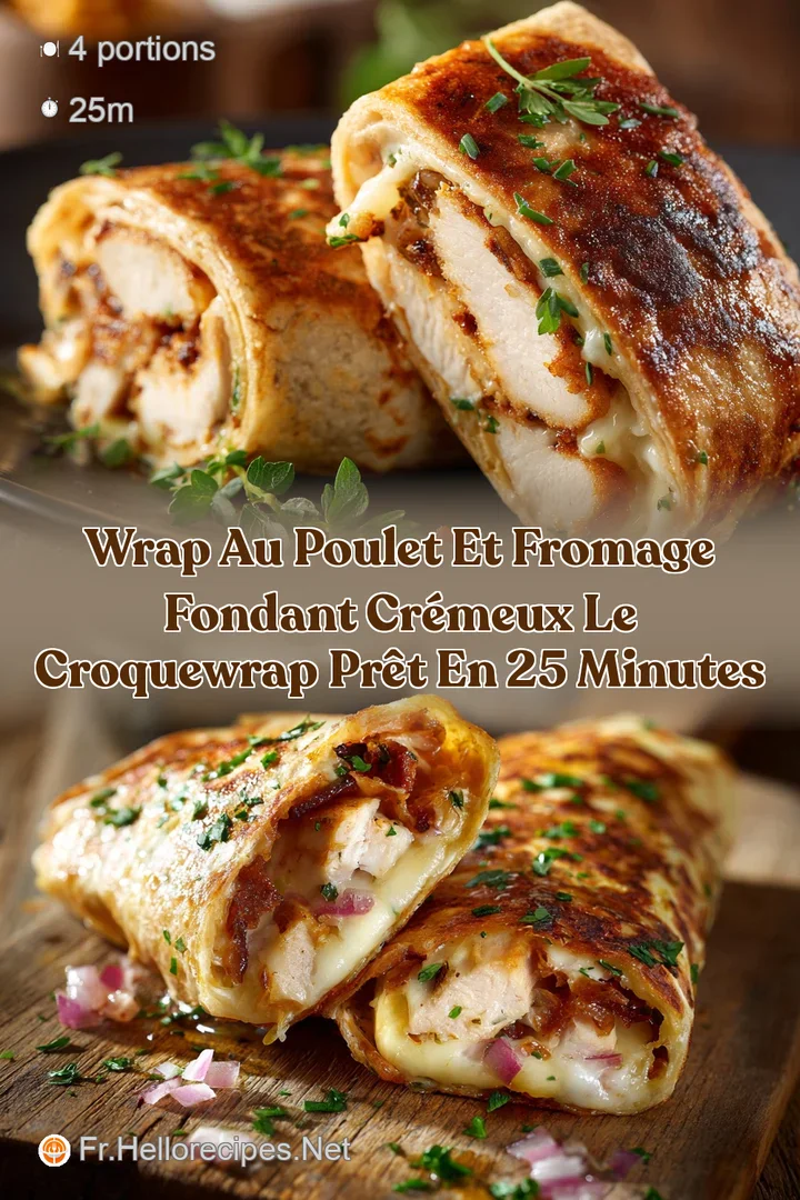 Wrap au poulet et fromage fondant cr&eacute;meux le CroqueWrap pr&ecirc;t en 25 minutes