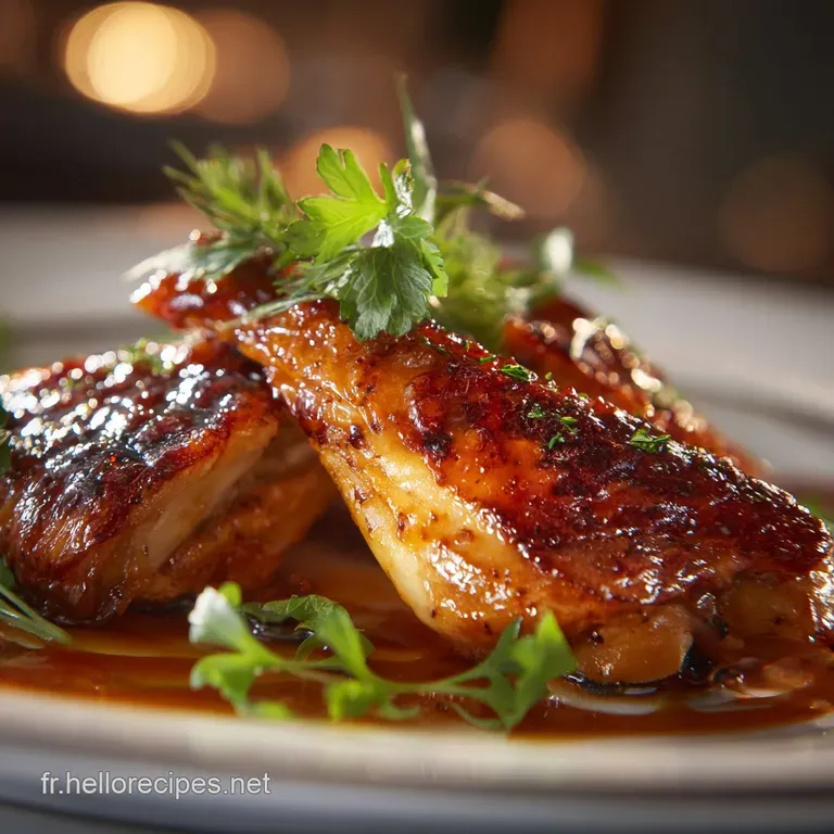 Les Ailes De Poulet Croquantes Du Chef Laque Mielpiment S&eacute;same presentation