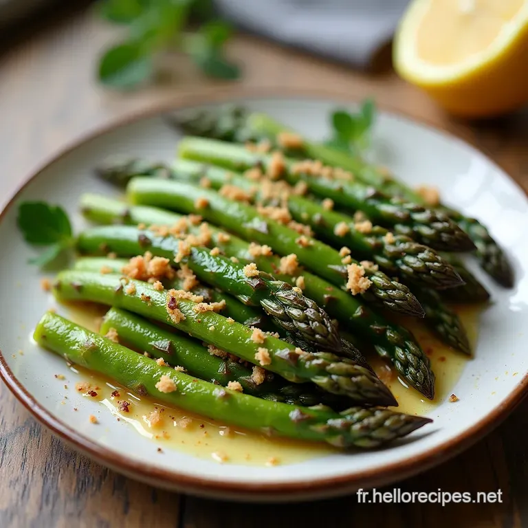 Les Joyaux du Printemps Asperges Vertes Croquantes Grillées à la Perfection Finies au Citron et Parmesan Râpé