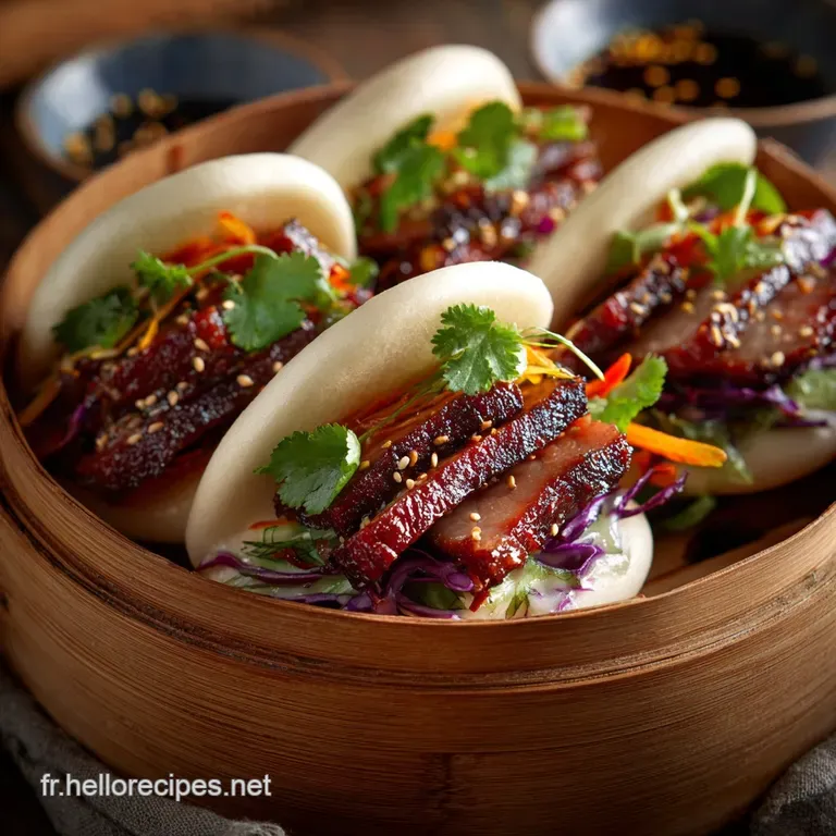 Les Bao Buns Nuages De Vapeur Au Porc Laqu&eacute; presentation