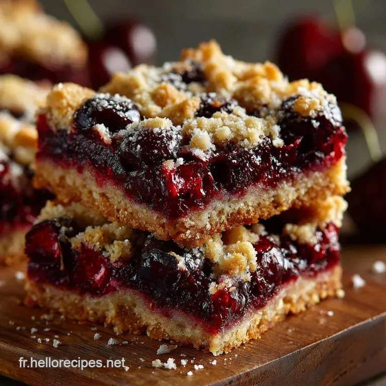 Cherry Pie Bars Nos Barres Croustillantes &Agrave; La Cerise Fa&ccedil;on P&acirc;tissier presentation