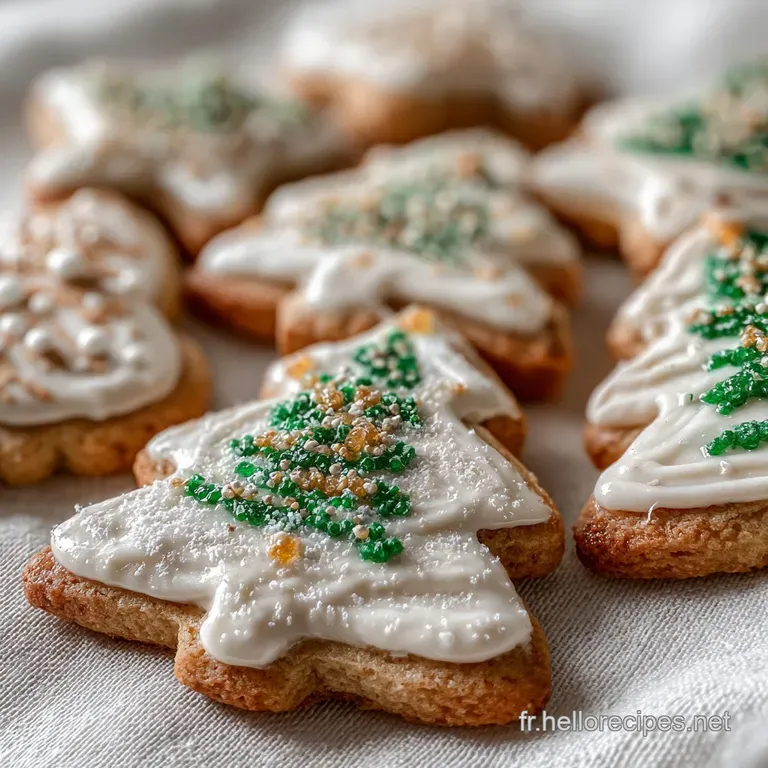Festive star-shaped Christmas biscuits decorated with royal icing, artfully arranged on a rustic wooden plate, ready to se...