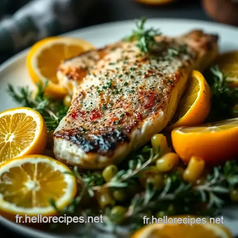 Black Bass Sauté aux Agrumes et Herbes Fraîches presentation