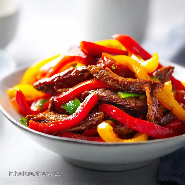 B&oelig;uf Saut&eacute; Aux Poivrons: Viande Velout&eacute;e