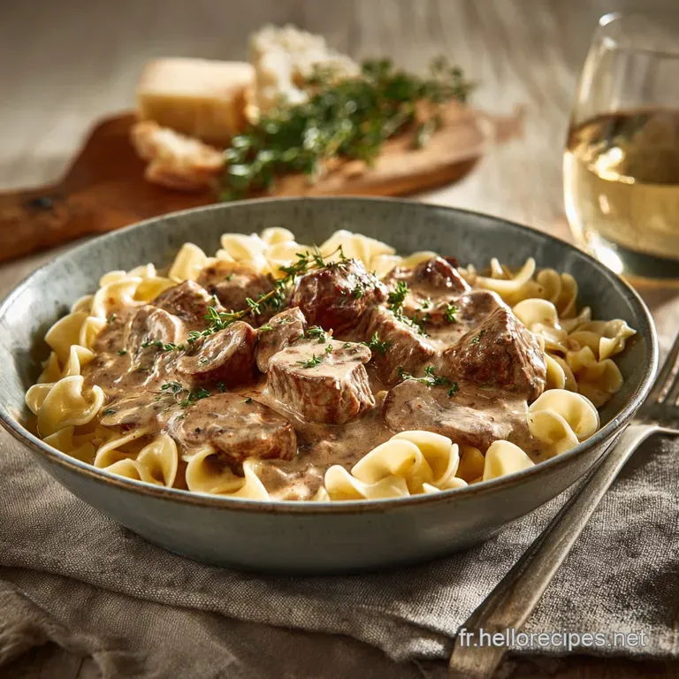 B&oelig;uf Stroganoff Classique : Le Luxe Russe &agrave; la Fran&ccedil;aise