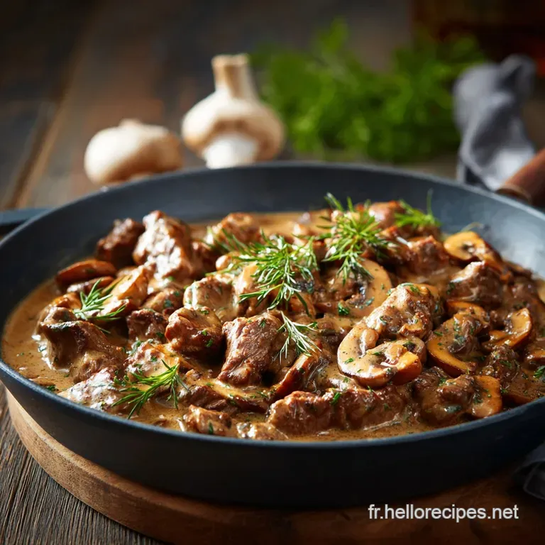 B&oelig;uf Stroganov Le Plat R&eacute;confortant Cr&eacute;meux Recette Facile presentation