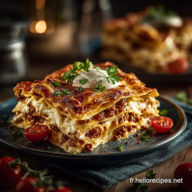 Les Vraies Lasagnes à la Bolognaise Un Voyage Gourmand entre Bœuf et Béchamel Veloutée presentation