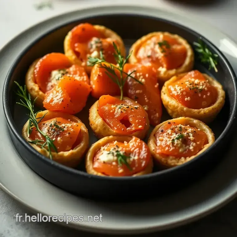 Bouchées Croquantes de Saumon Fumé et Fromage Frais presentation