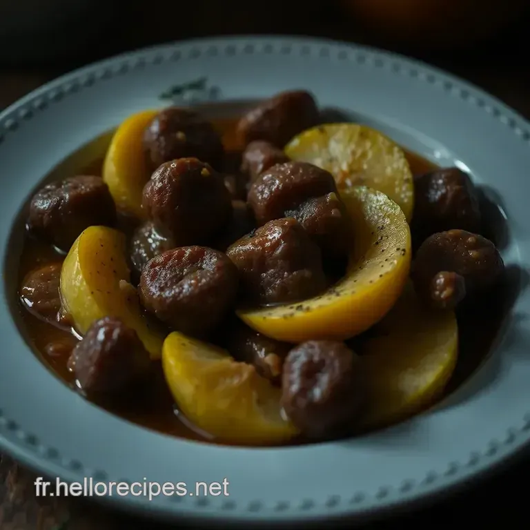 Boudin noir aux pommes caramélisées – un classique réconfortant et savoureux presentation