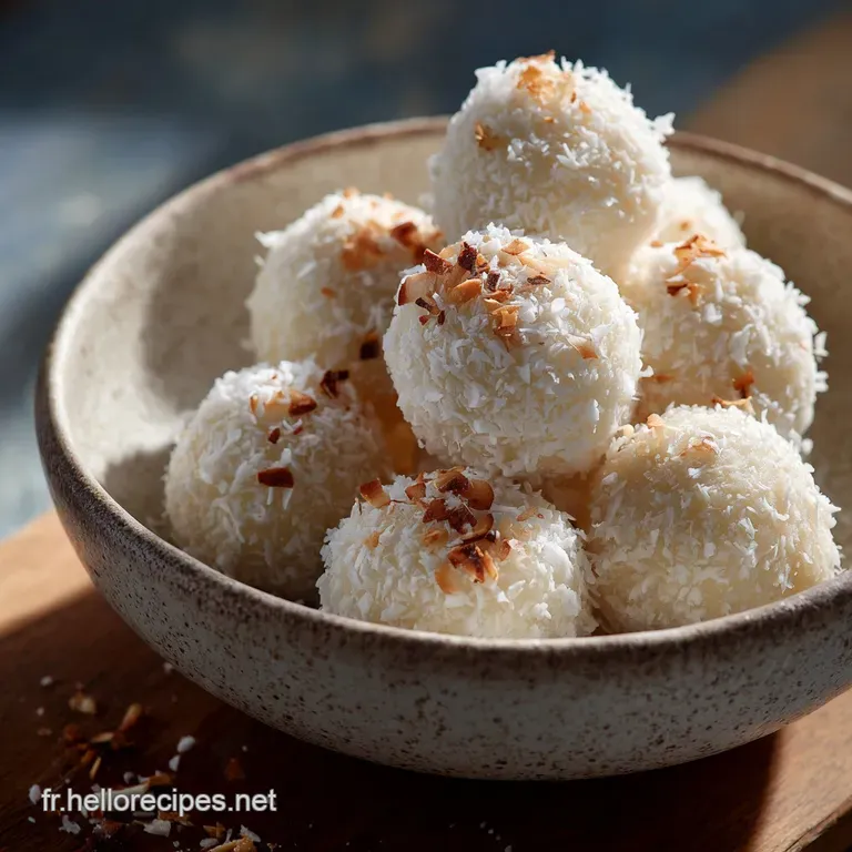 Boules De Cr&egrave;me De Coco : La Recette Exotique Facile Et Fondante Du Chef presentation