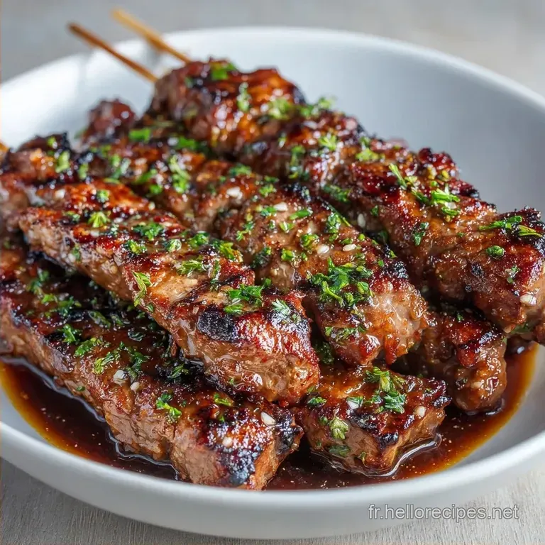 Brochettes de B&oelig;uf au Soja: Fondantes et Laqu&eacute;es