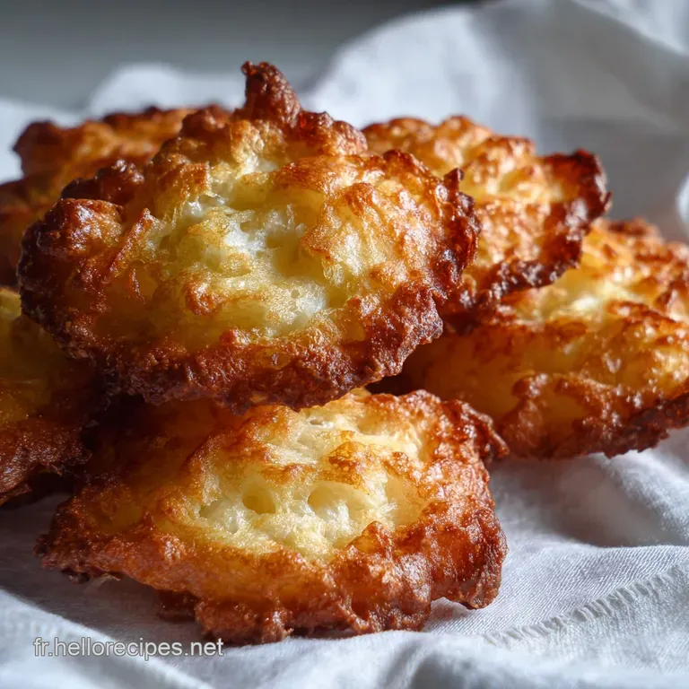 Delicate, golden bugnes artfully arranged on a white plate. Light dusting of powdered sugar. Warm, inviting, and ready to ...