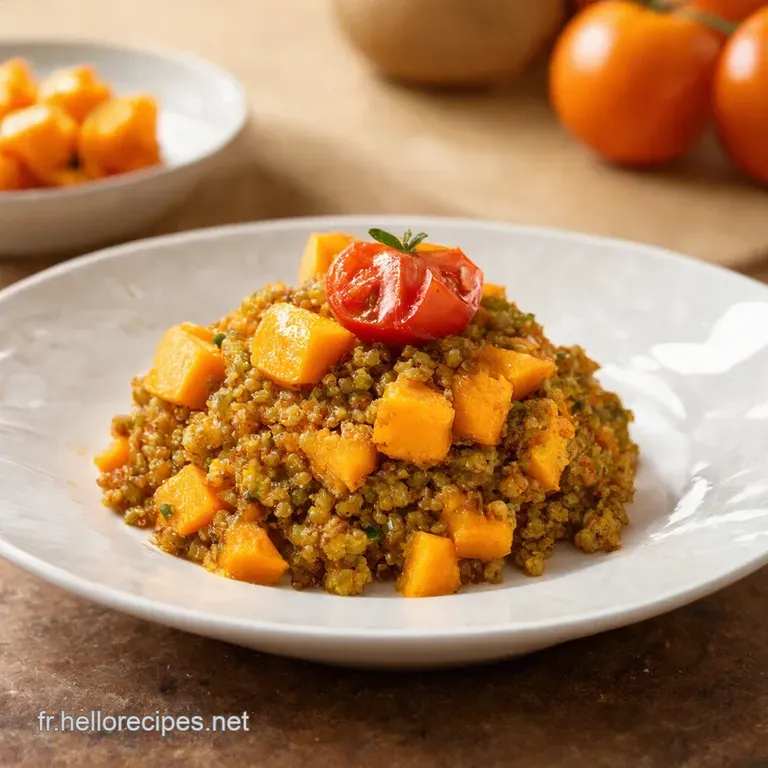 Butternut Farcie Au Quinoa Tomates S&eacute;ch&eacute;es Et Zest De Citron presentation