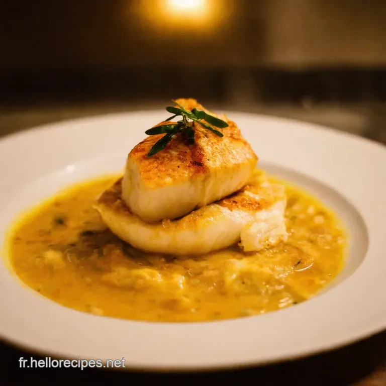 Cabillaud Fondant &Agrave; La Saint Agur Sur Lit De L&eacute;gumes Grill&eacute;s presentation