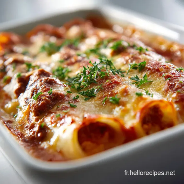 Les Cannelloni du Dimanche Farce Classique Sauce Tomate et Béchamel Mornay