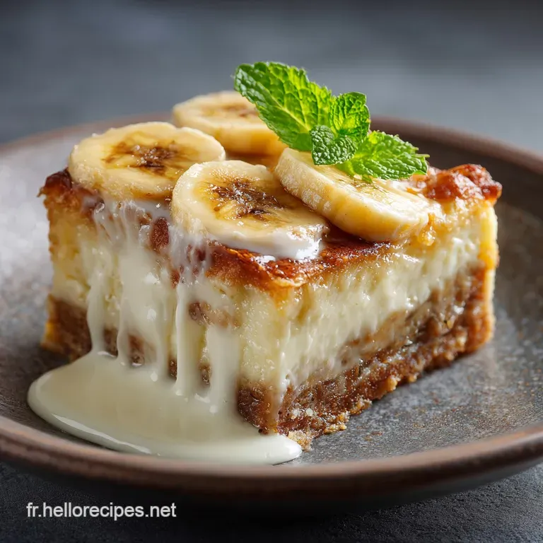 Carr&eacute;s De Cheesecake &Agrave; La Banane Fa&ccedil;on Pudding Aux Sp&eacute;culoos Et Cannelle presentation