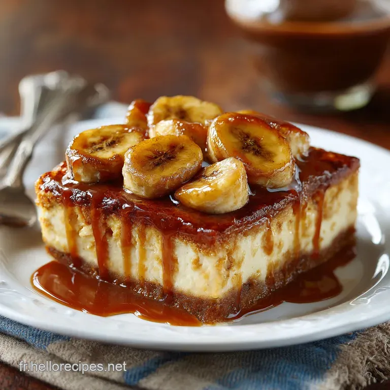 Carr&eacute;s de cheesecake &agrave; la banane fa&ccedil;on pudding aux Sp&eacute;culoos et cannelle