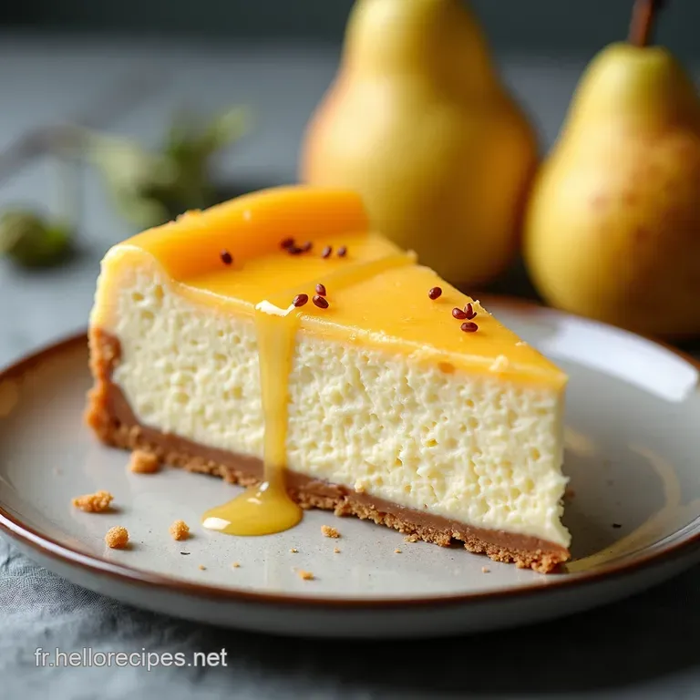 Cheesecake Sans Cuisson aux Poires et Cannelle