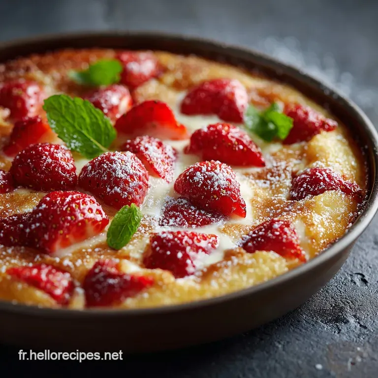 Clafoutis l&eacute;ger aux fraises : le dessert faible en calories du printemps.